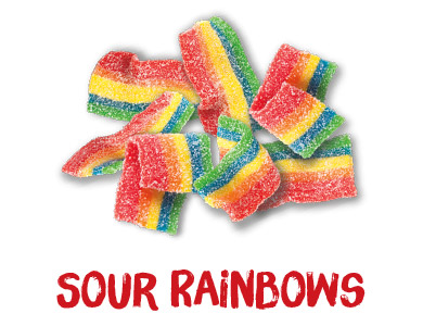 Yogurtland - August Flavors sour rainbow toppings