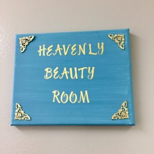 Heavenly Beauty Room signage