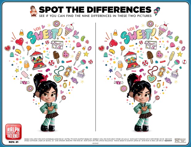 Ralph Breaks The Internet Spot the Difference