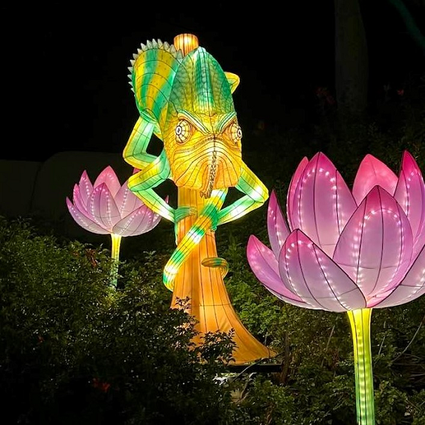 Glowing animal and flower