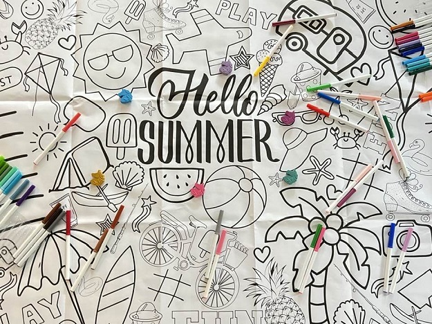 Creative Crayon Workshop - Hello Summer tablecloth