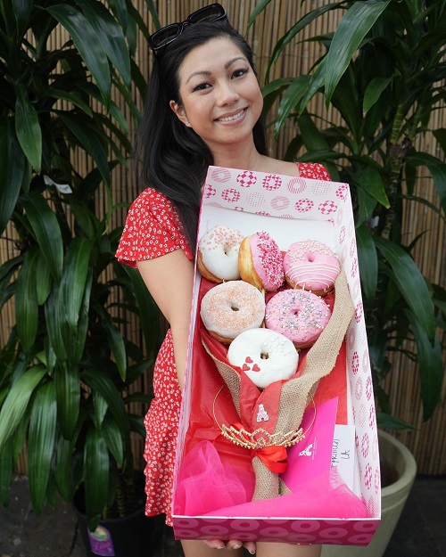 Mayly Tao with Donut Bouquet